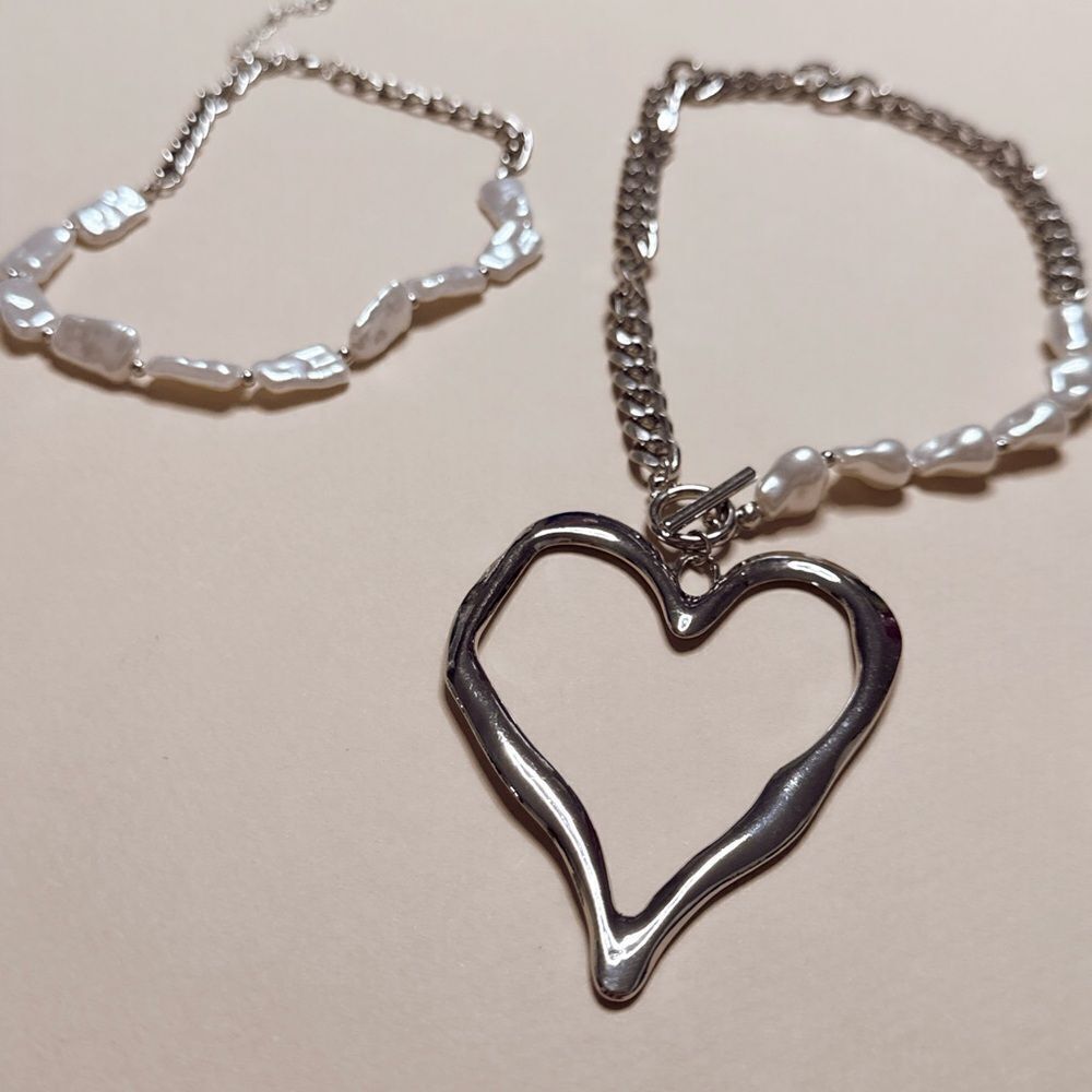 Silver Heart Pendant Necklace S957 - Picture 4 of 4